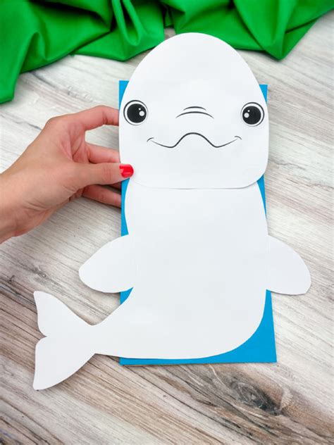 Beluga Whale Puppet Craft For Kids Free Template