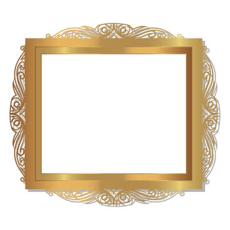Elegant Glossy Golden Frame Transparent Png And Svg Vector File