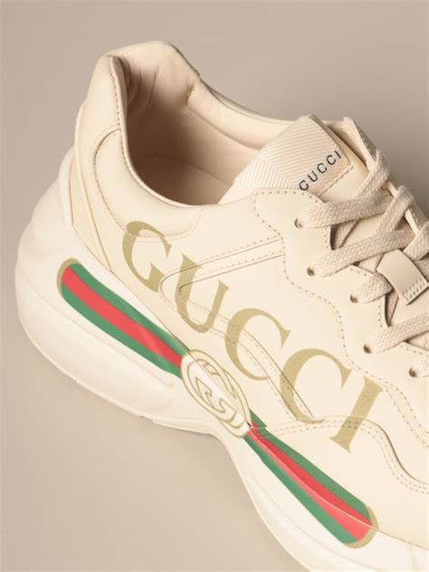 Gucci Rhyton Sneakers In Leather With Vintage Logo Sneakers Gucci