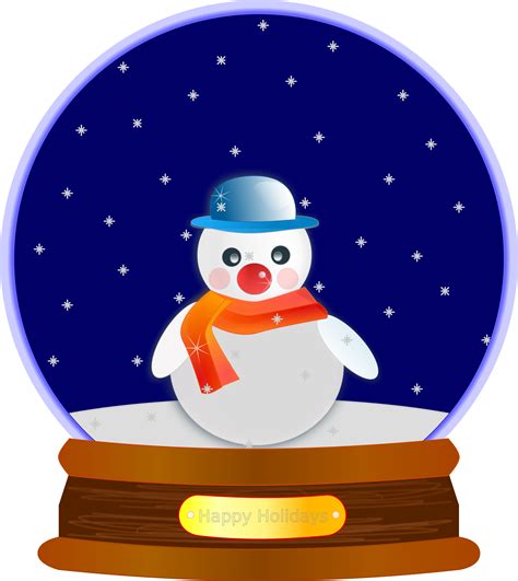 Animated Snow Globe By Jaynick Animated Snow In A Holiday Snow Globe Containing Opencliparts
