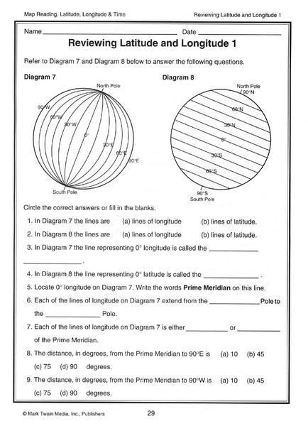 Latitude And Longitude Globe Practice Worksheets Longitude And