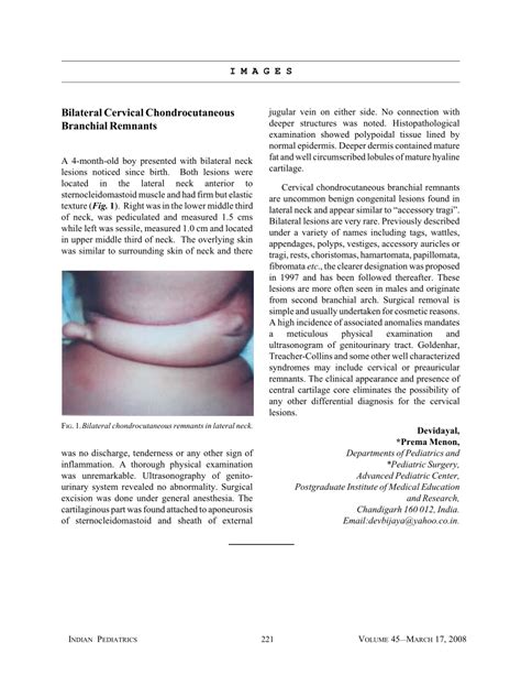 Pdf Bilateral Cervical Chondrocutaneous Branchial Remnants