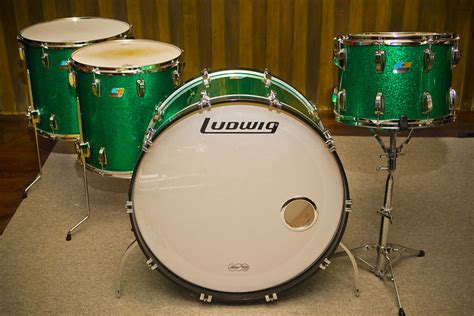 Ludwig Green Sparkle Classic Maple Bonham Kit Harmony