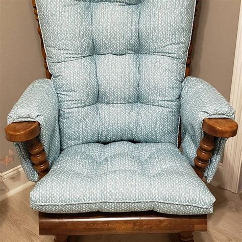 This listing is for a set of round top glider cushions, arm rest covers and an ottoman cushion. Glider Cushions/Rocker Cushions/ Rocking Chair Cushions ...