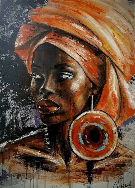 African Woman Painting African Art Paintings Black Art Painting Africa Art