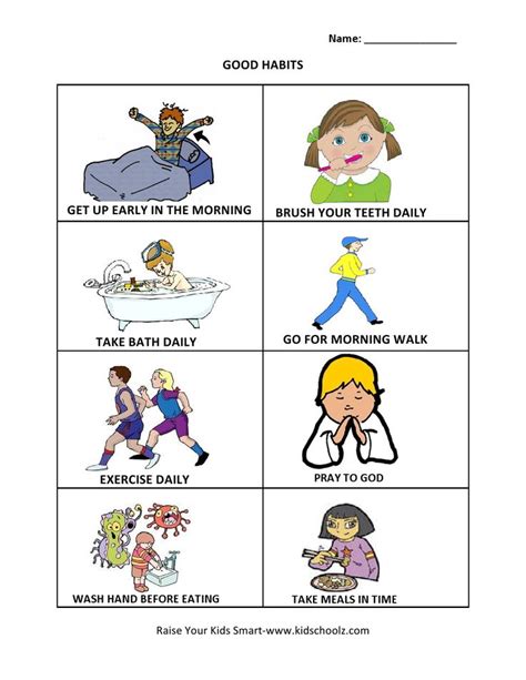 Grade 1 Good Habits Worksheet Good Habits For Kids Healthy