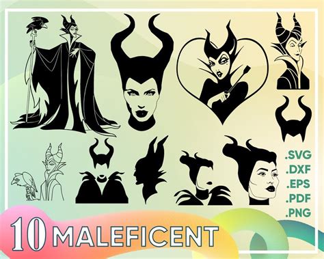 printable file maleficent cut file maleficent heart svg clipart file silhouette maleficent geotv