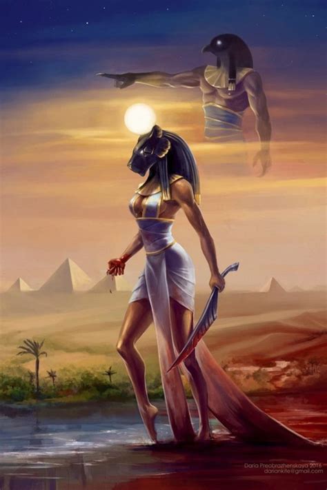 Goddess Sekhmet And God Horus Fantasy Egyptian Goddess Art Ancient Egyptian Gods Egyptian