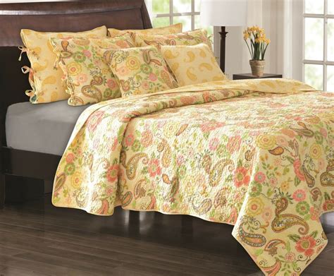 Bedding set quilt duvet doona cover bed mandala hippie gypsy indian blanket deco. SUNSET PAISLEY 2pc Twin QUILT SET : COTTAGE SUN YELLOW ...