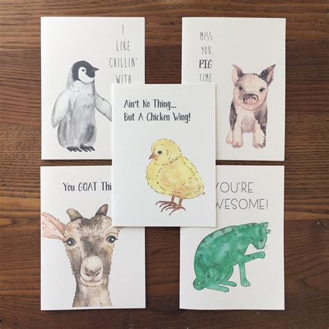 Animal Card Farm Animal Cards Animal Puns Animal Pun Cards