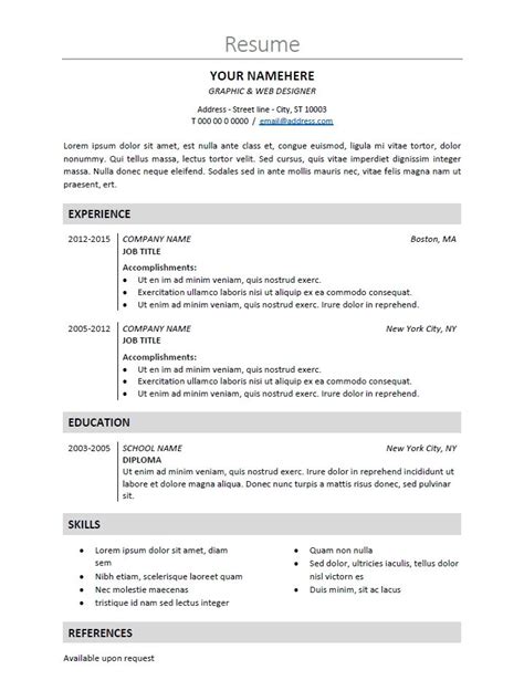 free classic and elegant resume template for ms word docx resume template resume templates