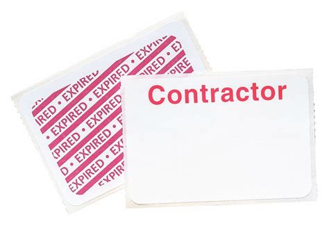 Brady 1 Day Adhesive Back Contractor Contractor Expiring Badge