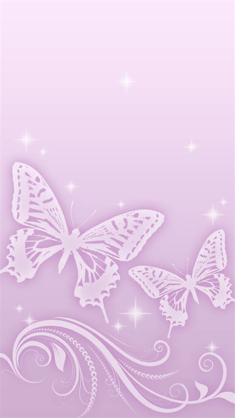 Purple Butterflies White Phone Wallpaper Screensaver