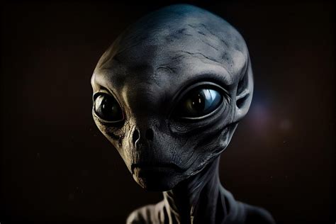 Premium Photo Portrait Of An Alien On A Black Backgroundgenerative Ai