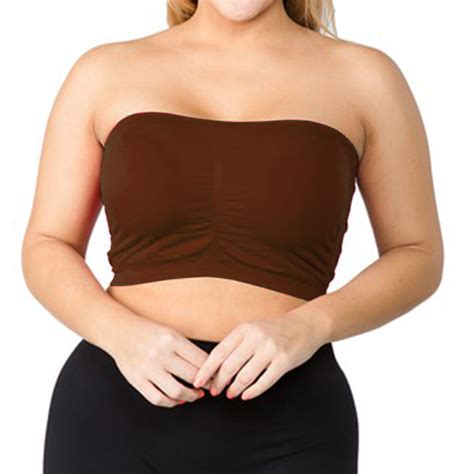Plus Size Strapless Padded Bandeau Bra Tube Top Layering Queen Tee 2x