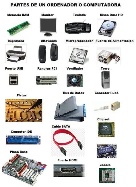 Partes Del Computador Hardware De Computadora Informatica Y