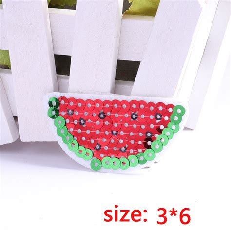 Hot Sale Sequined Tinsel Paillettes Watermelon Iron On Embroidered