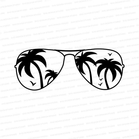 Palm Tree Aviator Sunglasses Svg Aviator Sunglasses Svg Etsy Uk