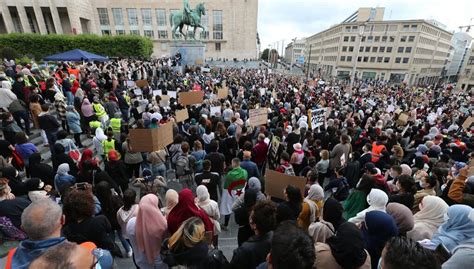 Protests In Brussels Against The Headscarf Ban