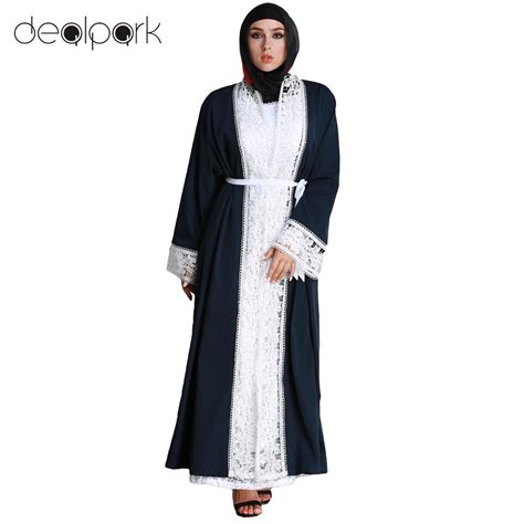 xxxl 5xl plus size muslim robe women muslim cardigan spliced crochet lace long sleeve islamic