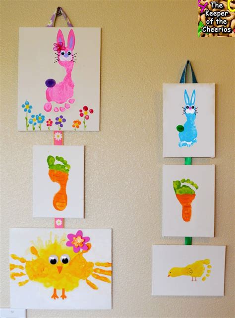 The Keeper Of The Cheerios Easter Hand Print And Footprint Crafts