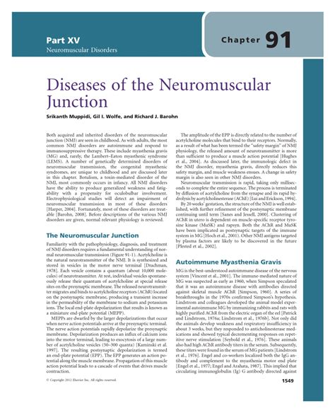 Pdf Diseases Of The Neuromuscular Junction