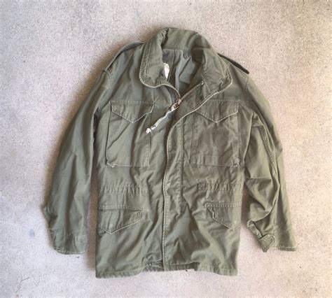 Vintage Mens 1980s M65 Od Green Army Field Jacket Size Small Etsy