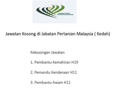 Maybe you would like to learn more about one of these? Jawatan Kosong di Jabatan Pertanian Malaysia | Malaysia ...