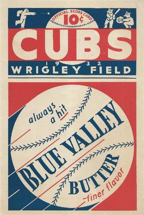 1932 Chicago Cubs Print Vintage Baseball Poster Retro Etsy Baseball