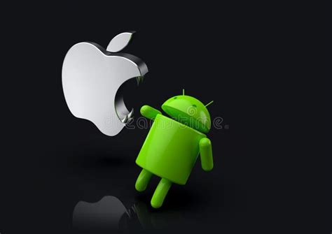 Apple Ios Vs Android Competition Symbol Logo Characters Editorial