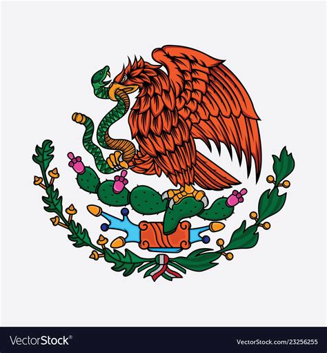 Mexico Flag The Eagle And Snake Royalty Free Vector Image