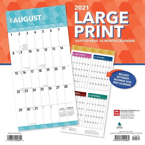 Large Print Wall Calendar