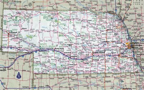 Large Detailed Map Of Nebraska State Nebraska State Usa Maps Of