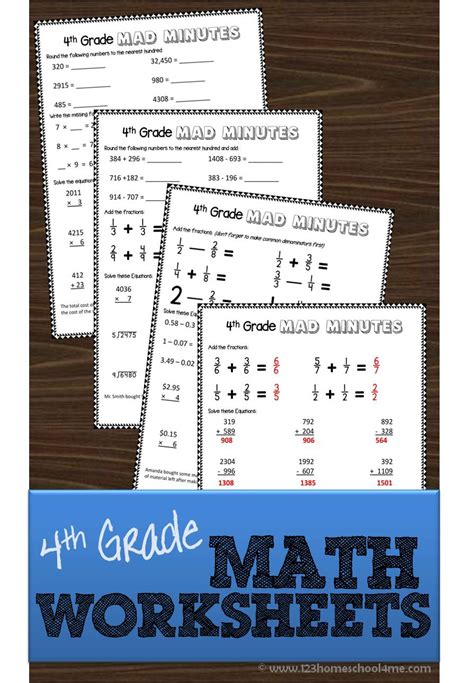 Download free sample example and format templates word pdf excel doc xls. 4th Grade Math Worksheets