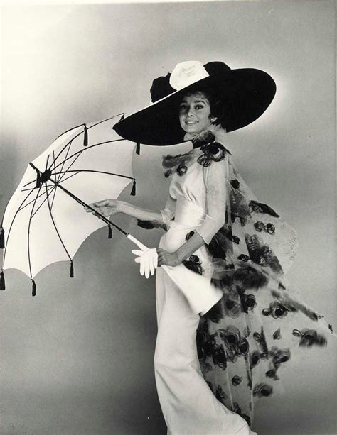 audrey hepburn modeling a gown and hat for the ascot scene in my fair lady 1963 ~ costume