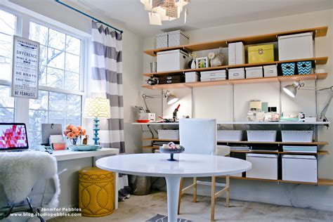 Slid in a colored paper in front of the drawer. 11 Beautiful Craft Room Ideas