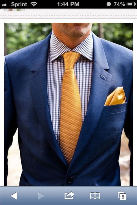 Navy Suit With Yellow Tie Well Dressed Men Mens Outfits Mens Fashion