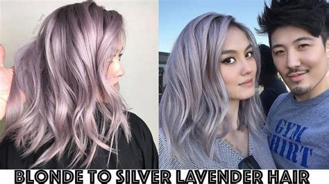 Blonde and lavender ombre hair. Blonde to Silver Lavender Hair Transformation - YouTube