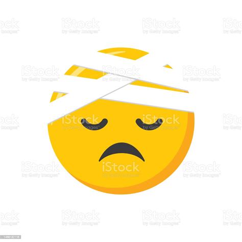 Emoji Icon Hurt Injured Face Emoticon Vector Illustration Stock
