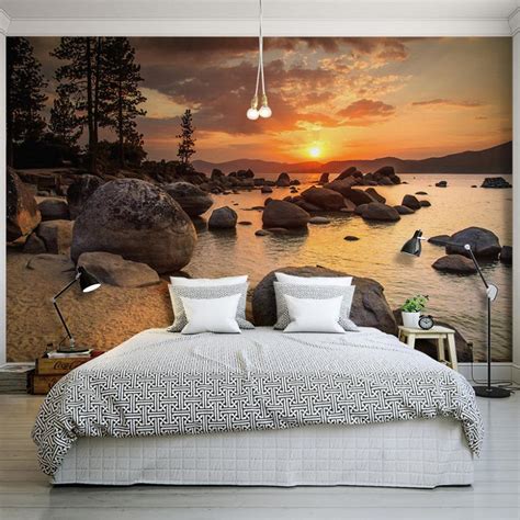 Custom Photo Wallpaper Murals 3d Sunset Beach Scenery