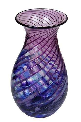 Hand Blown Glass Purple Twist Vase