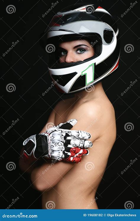 Woman In Biker Helmet Stock Photography Image 19608182
