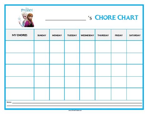 Frozen Chore Chart Free Printable