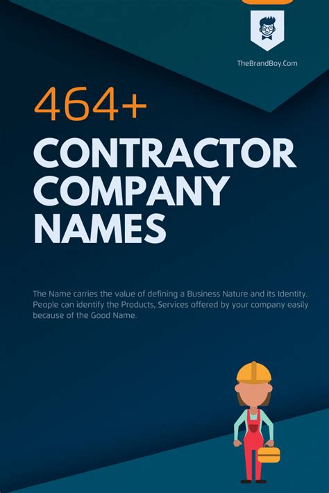 464+ Catchy Contractor company Names - theBrandBoy.Com