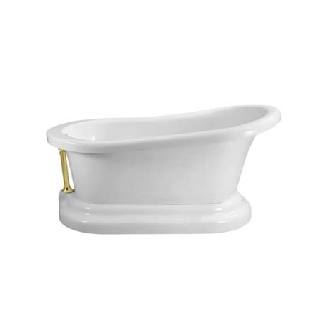 60 In Soaking Freestanding Tub With External Gold Drain 100 Gal