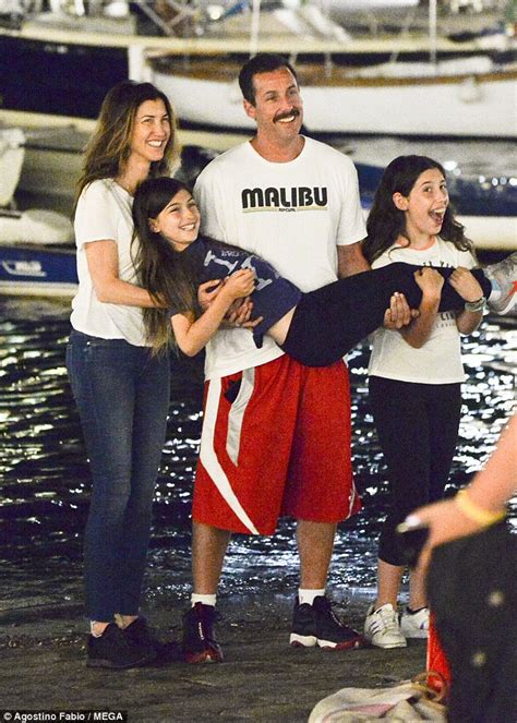Adam Sandler Poses For Pictures With Wife And Daughters As They Enjoy