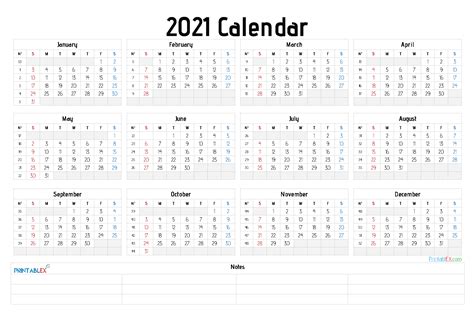 Please select your options to create a calendar. 2021 Calendar Editable Free : Free 2021 Printable Calendar Template : Grid with large empty ...