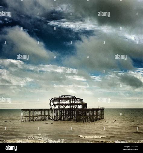 Derelict West Pier In Brighton Stock Photo Alamy