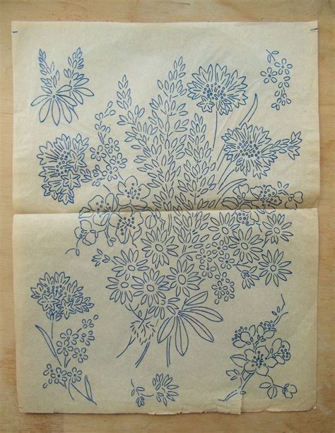 Vintage Floral Iron On Embroidery Transfers Bouquet Of Etsy Uk Iron