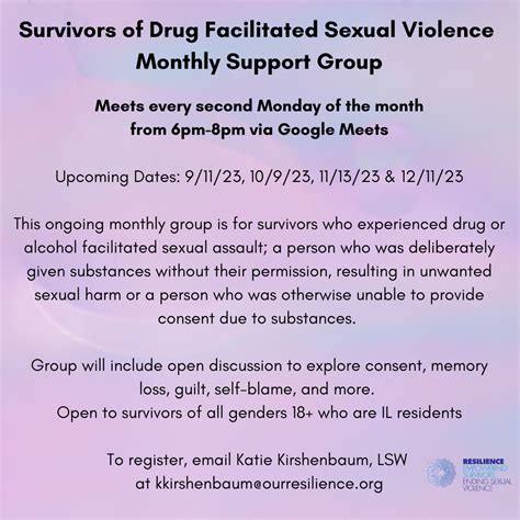 Drug Facilitated Sexual Assault Group Resilience